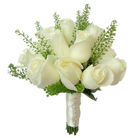 Свадебный букет невесты с белыми розами №296